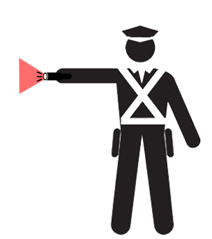 ordem de parar com lanterna